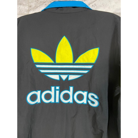 Adidas Originals Shadow Trefoil Jacket Black Yellow Blue Colorblock Logo Men's S - Picture 10 of 15